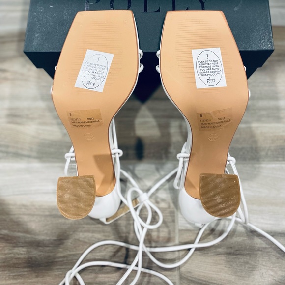 Oh Polly “Lace it up strappy” lace up heels - White - Picture 5 of 11